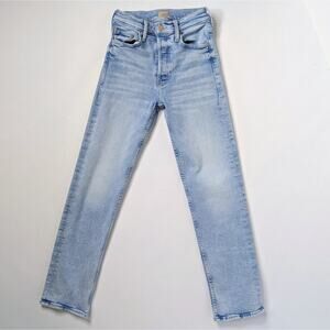 MOTHER Tomcat Flood Ankle Jeans 24 Big Hair Don't Care Blue Straight Leg